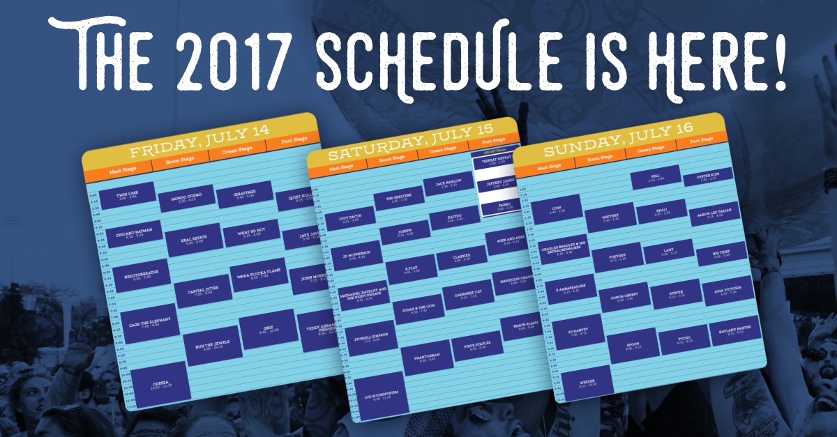 forecastle's tweet image. IT'S FINALLY HERE Y'ALL! The full schedule for 2017 #Forecastle has dropped anchor. #GetOnBoard &amp;amp; aweigh we go! ⚓️ bit.ly/2qVQ3p7