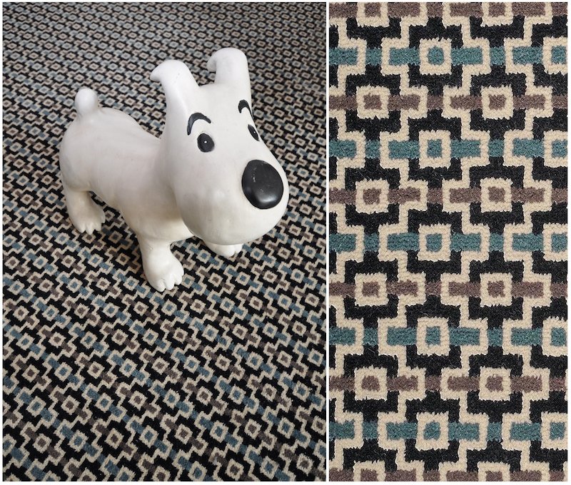 Dip your paws into #wool #patternedcarpets! 🐶😀 Bowloom’s brill shot from a recent installation of <a href="/AlternativeFlr/">Alternative Flooring</a>’s Quirky B Shuttle Silas!