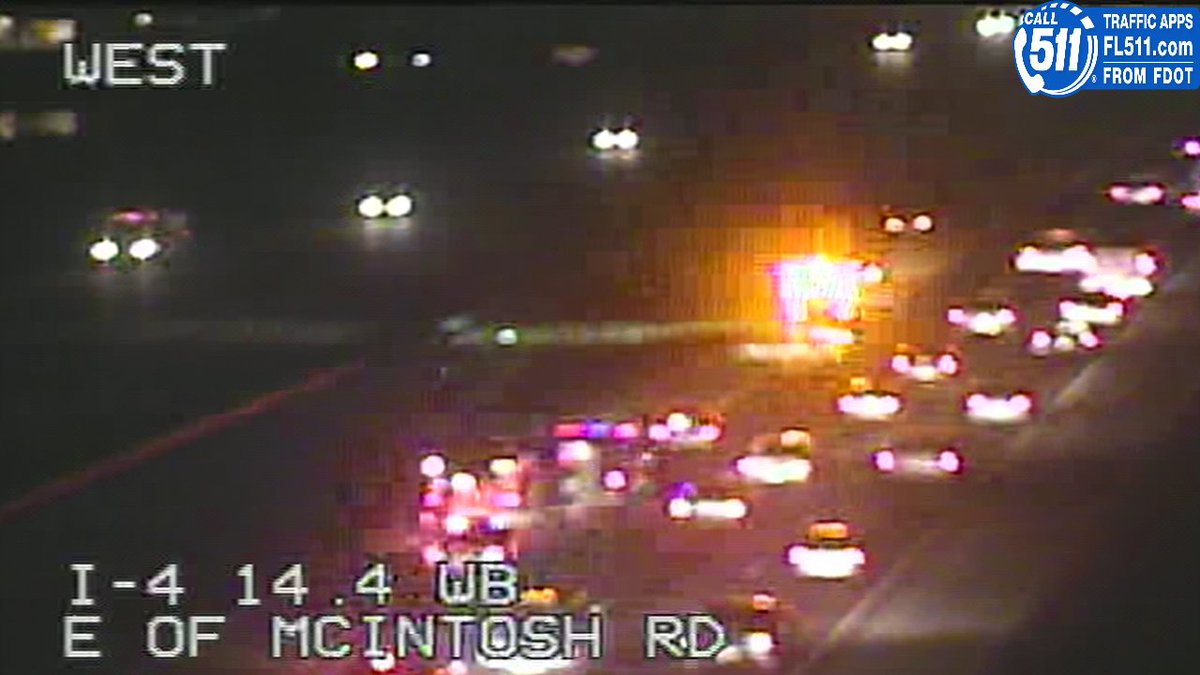 TampaBayTraffic's tweet photo. Update: Here's a pic of crash WB I-4 east of McIntosh. Inside lane blocked. #Hillsborugh https://t.co/zLTpx4opaM
