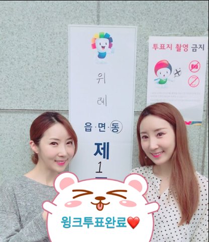 쌍둥이 윙크도 투표완료요~더나은 세상을 위해~아직 못하신분들도 참여하셔요♡