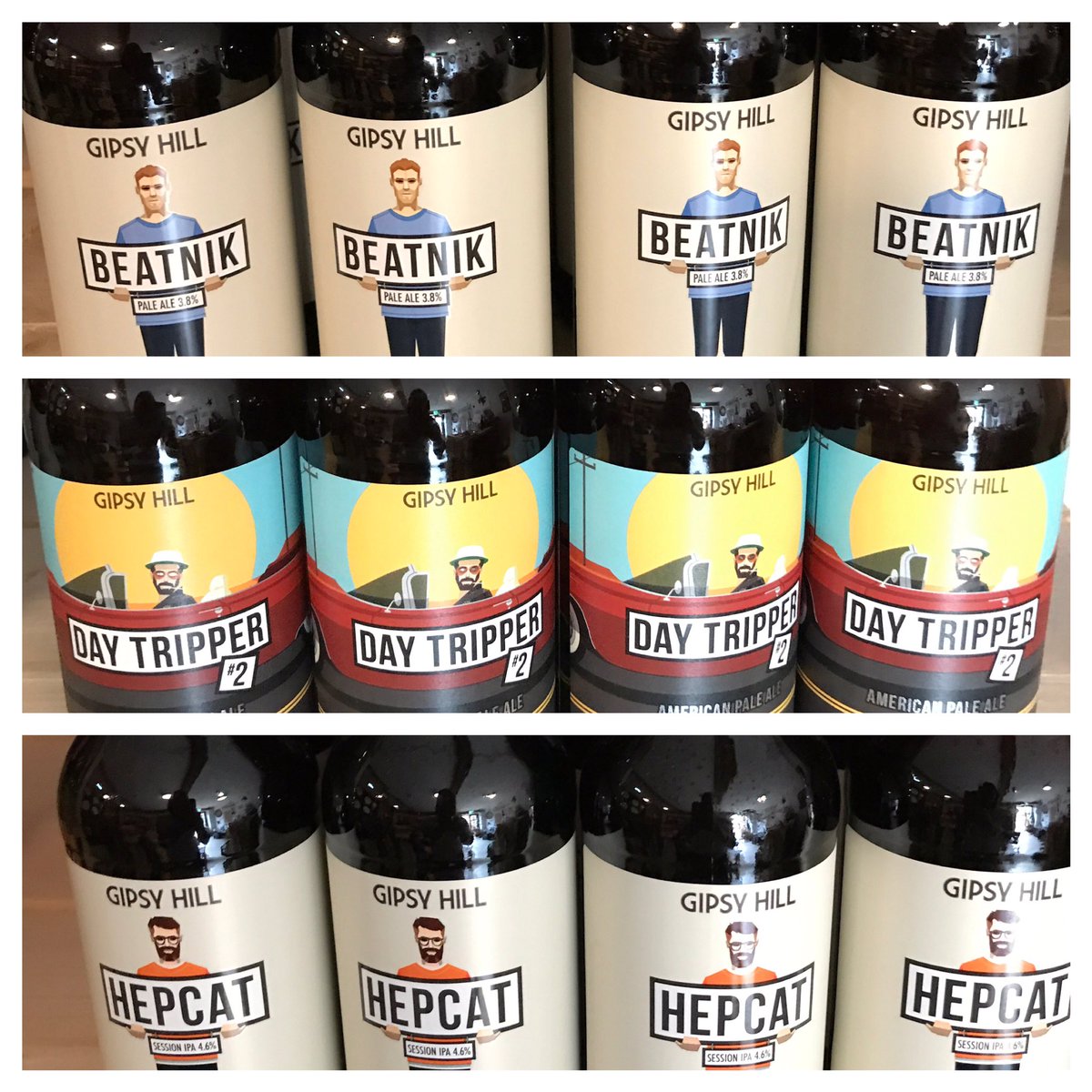 Beatnik, Day Tripper &amp; Hepcat from <a href="/GipsyHillBrew/">Gipsy Hill Brewing Co.</a> in stock. Loving the labels! #angelbicester #bicester #craftbeer