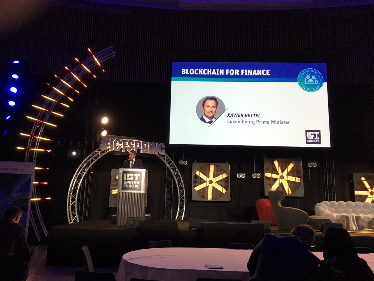 At the #ICTSpring Prime minister <a href="/Xavier_Bettel/">Xavier Bettel</a> is having digital transformation on his agenda