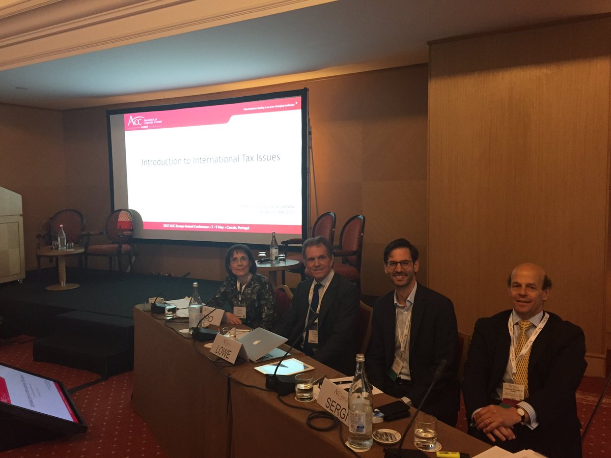 Our speakers ready to kick off our session on "International Tax Issues: What in-house lawyers need to know" #acceurope2017