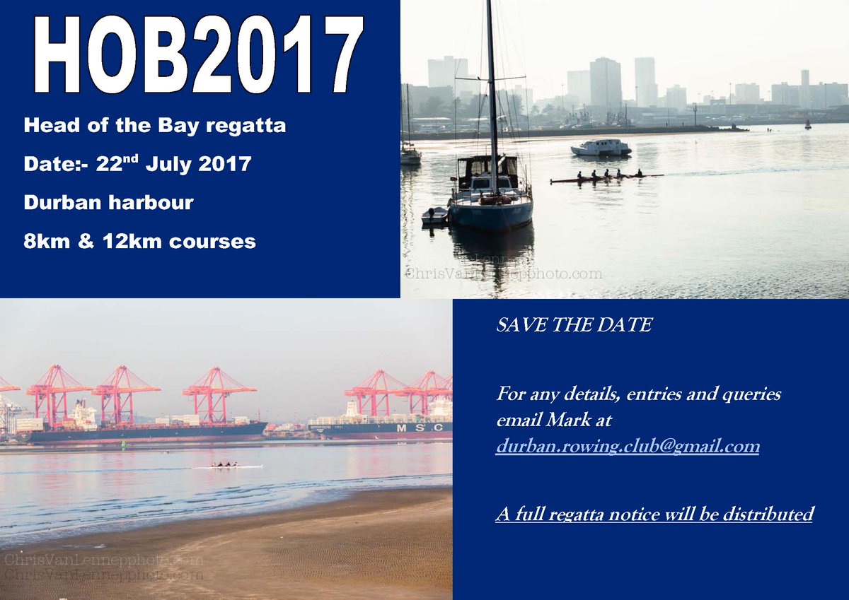 DurbanRowClub's tweet photo. Our Head of the Bay Regatta - 22 July 2017 https://t.co/oN4CjXAJJE