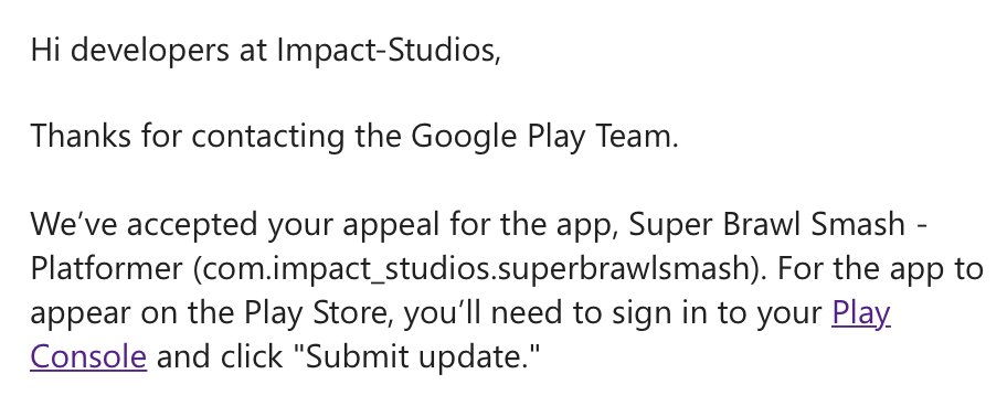 SmashClash's tweet photo. Google has accepted our appeal! Will be live in the Google Play Store in a few hours!  #gamedev #indiedev #SmashBros https://t.co/ejPV4yNJ6q https://t.co/sKGjSThWh9
