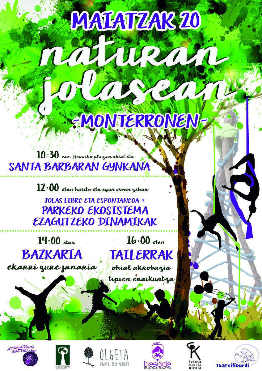 Txatxilipurdi's tweet photo. MAIATZAK 20, larunbata: NATURAN JOLASEAN jardunaldia Monterronen #BerdeanHezi #JolasLibrea #Monterron #NaturarenPedagogia #aisialdia https://t.co/S51nKN02SL