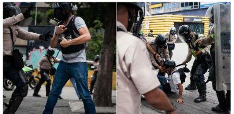 Manifestantes jogam gasolina e ameaçam queimar equipe de TV em Caracas goo.gl/NlwysW