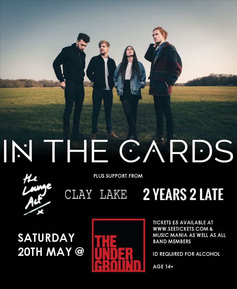 N E W  G I G ❤️

Saturday 20th May

Supporting the amazing <a href="/InTheCardsBand/">In The Cards</a> 

Dm for tix