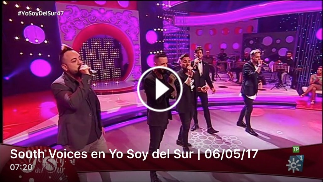ConcertMusicEnt's tweet photo. Reto superado! Mira aquí la actuación de @SouthVoicess en @yosoy_delsur donde interpretaron una sevillana a capela https://t.co/xrnp3h935s https://t.co/sFdYKLyW2P