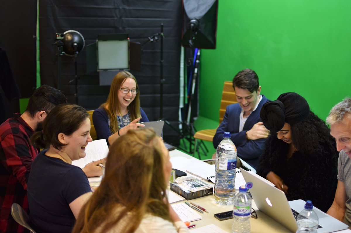 HWUTheSeries's tweet photo. All smiles at our script read through last month.. #ThrowbackTuesday #HollywoodU #HWUTheSeries #Pixelberry #ScriptReadThrough #Screenplay https://t.co/RHbYyg1k31