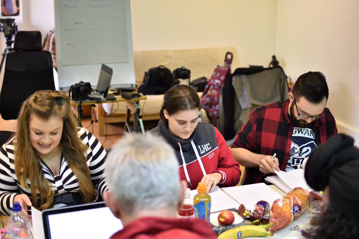 HWUTheSeries's tweet photo. All smiles at our script read through last month.. #ThrowbackTuesday #HollywoodU #HWUTheSeries #Pixelberry #ScriptReadThrough #Screenplay https://t.co/RHbYyg1k31