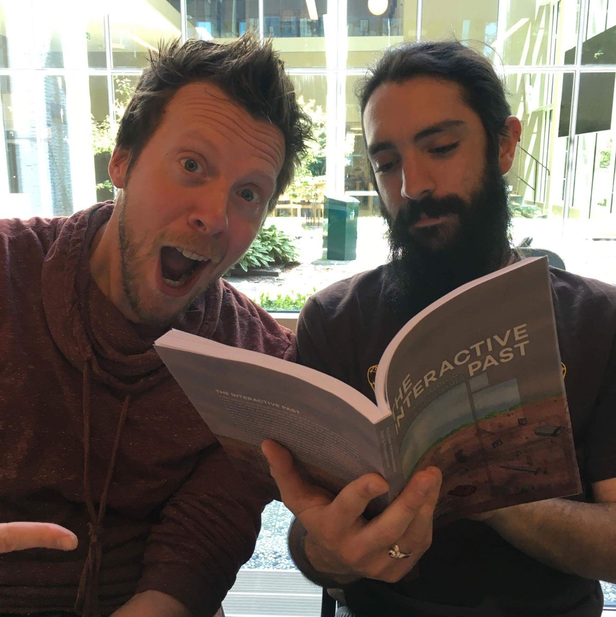 valuefnd's tweet photo. What's this that @apolitopoulos and @krijnemans are holding? #archaeogaming #printproof https://t.co/iVsFg9DafL
