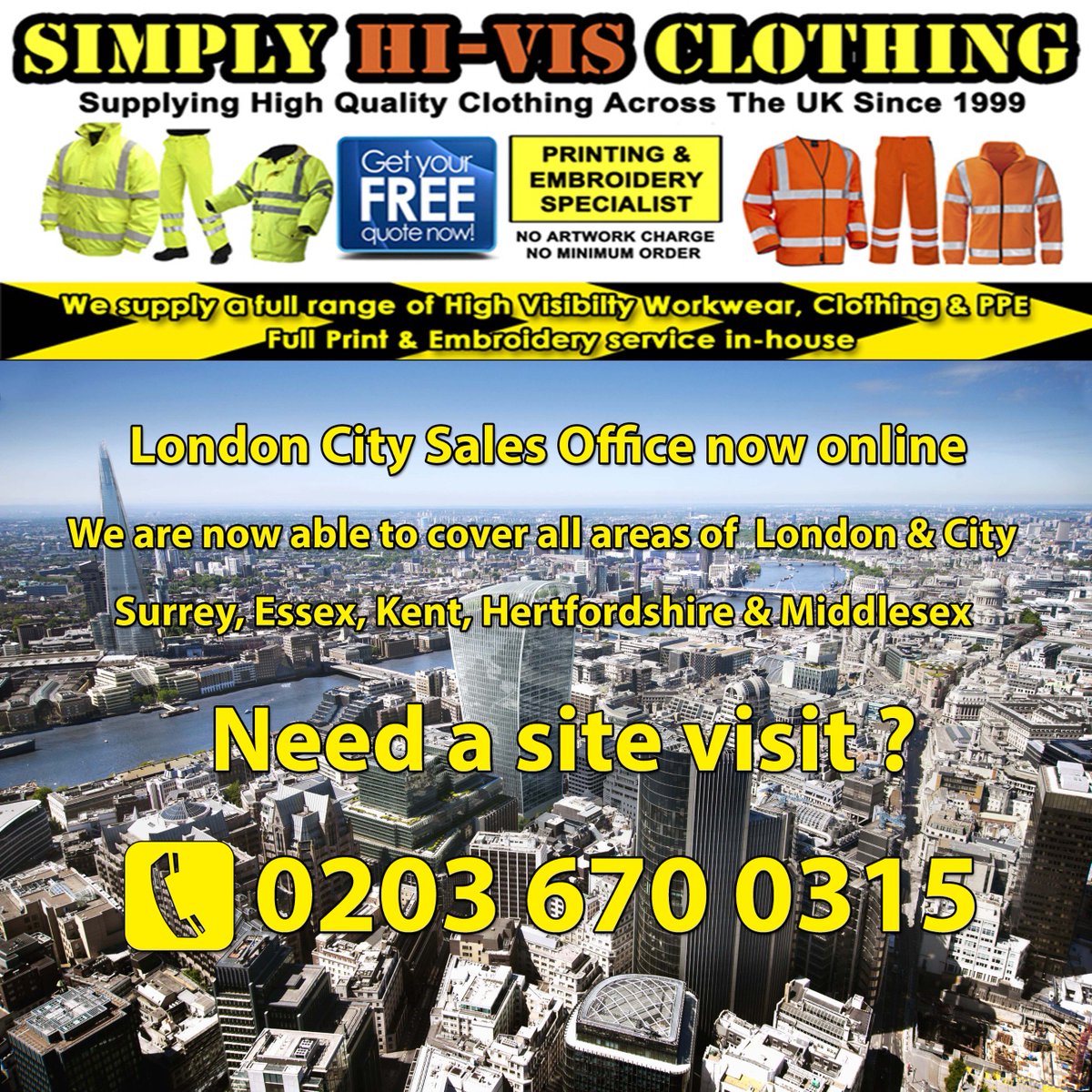 Exciting times #London #events #Festivals #workwear #hivis #concert #EventPlannersTalk #eventprofs need a quote - no minimum order.