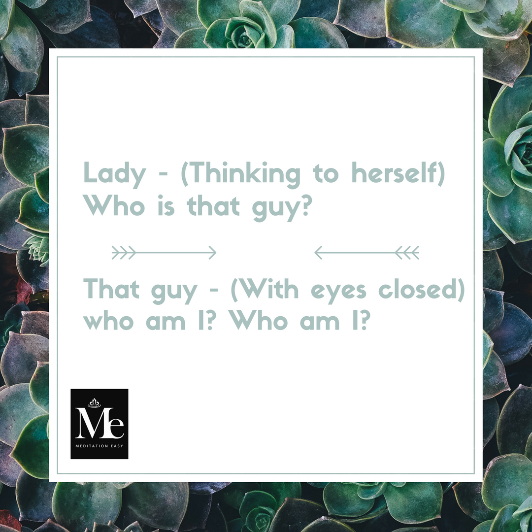 MeditationEasy_'s tweet photo. In one word, describe who you are.
#knowyourself #whoareyou #inneryou #divewithin #learnmeditation #meditationjokes #livelovelaugh https://t.co/jefNlFyf0A
