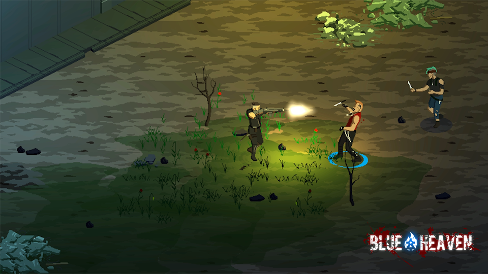 #blueheaven will be live in #kickstarter at 17:00 CEST, don't miss the #earlybirds! #pixelart #gamedev #indiedev #cyberpunk #rpg #unity3d