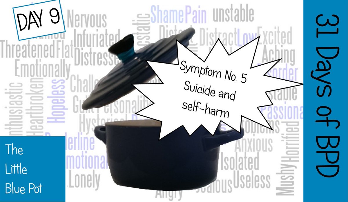 TLittleBluePot's tweet photo. Day 9 of the #31DaysofBPD #BPDAwareness #BPD please click for the video Symptom 5 DSM-4 'Suicide and self-harm' - https://t.co/JW8G3o44OZ https://t.co/EuGodKlIsJ
