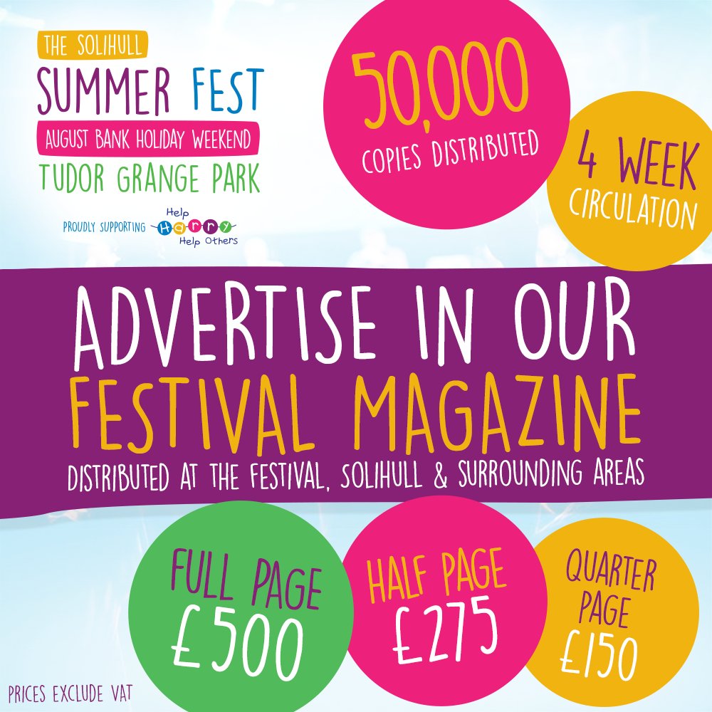 SummerSolihull's tweet photo. Hello @solihullhour we have now launched our festival magazine! Who would like to advertise? Contact @IanRogers1 for more info #solihullhour https://t.co/Sq3VbO58sL