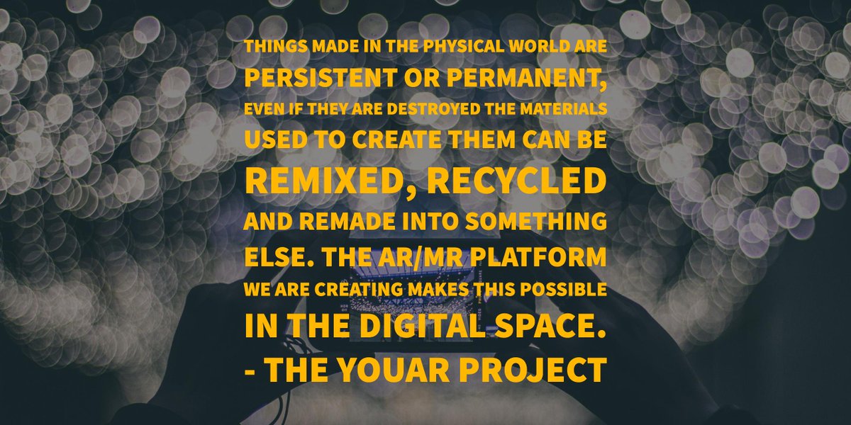 youARPDX's tweet photo. "Things made in the physical world are persistent or permanent"
#Tech #AR #VR #XR #AI #indiedev #youarproject #TuesdayThoughts https://t.co/6U1RzUUz1y