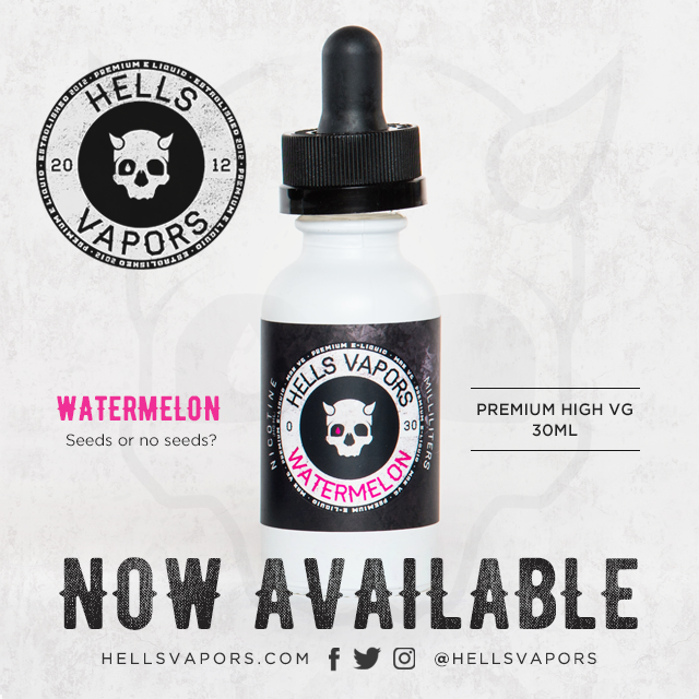 HellsVapors's tweet photo. It's The Perfect Time of Year for Some Watermelon! Stock Up For the Summer! Available Now in a High VG 30ml Bottle! #HellsVapors https://t.co/w4Jbr7dQ8X