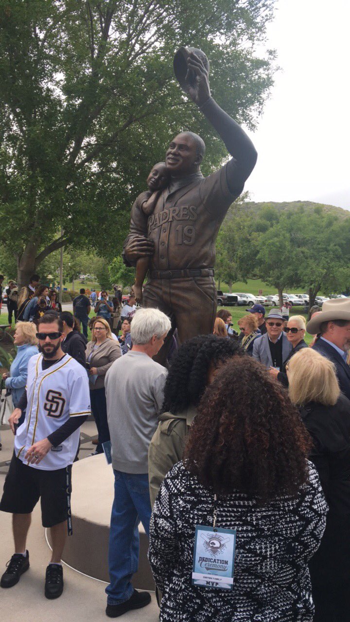 The new statue for Tony Gwynn at Lake Poway. Happy Birthday Tony 