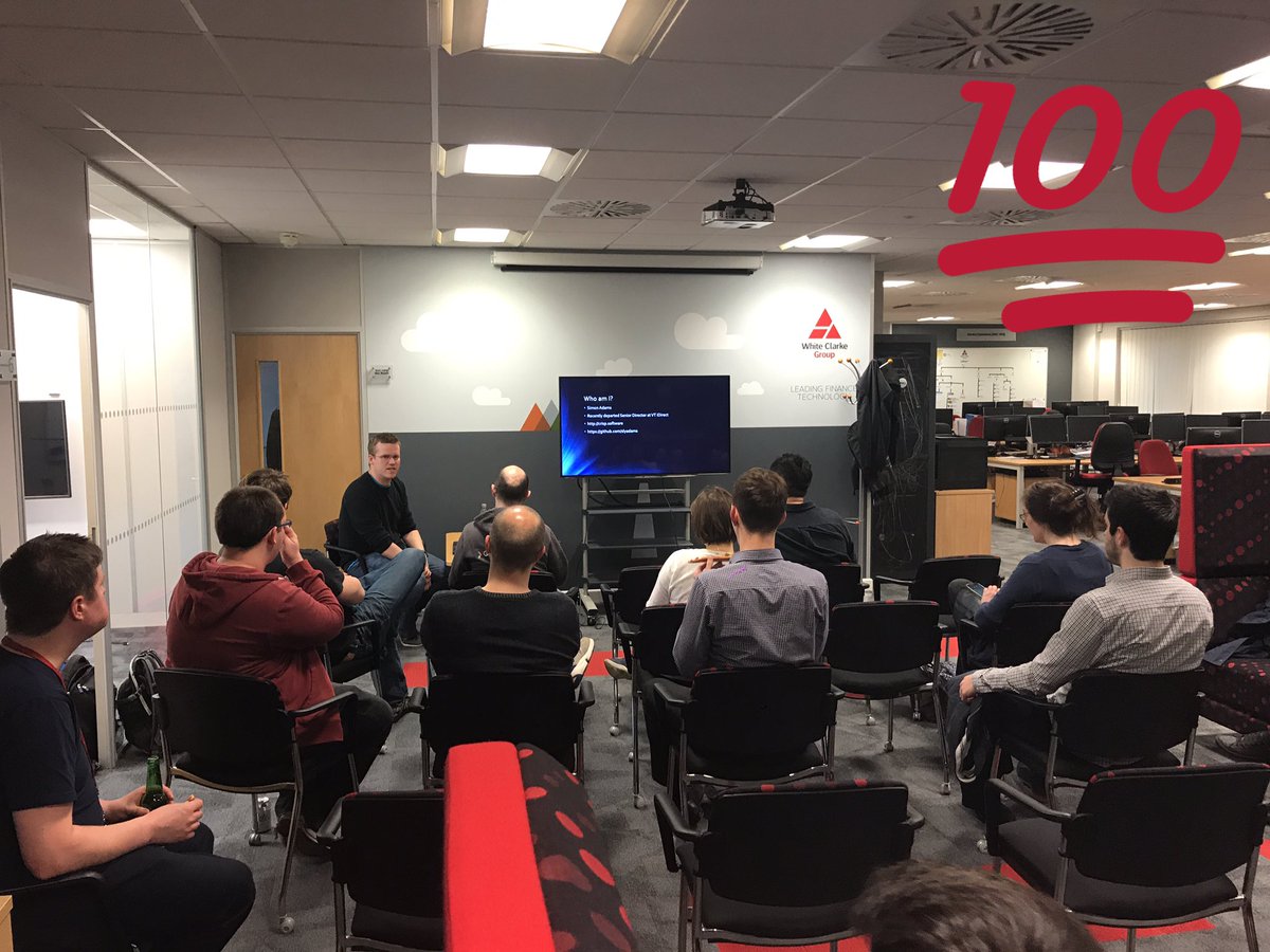MiltonKeynesJS's tweet photo. Simon Adams speaking about #typescript! Check him out at https://t.co/E5eI6T5fe6 https://t.co/aDQf1kc5U7