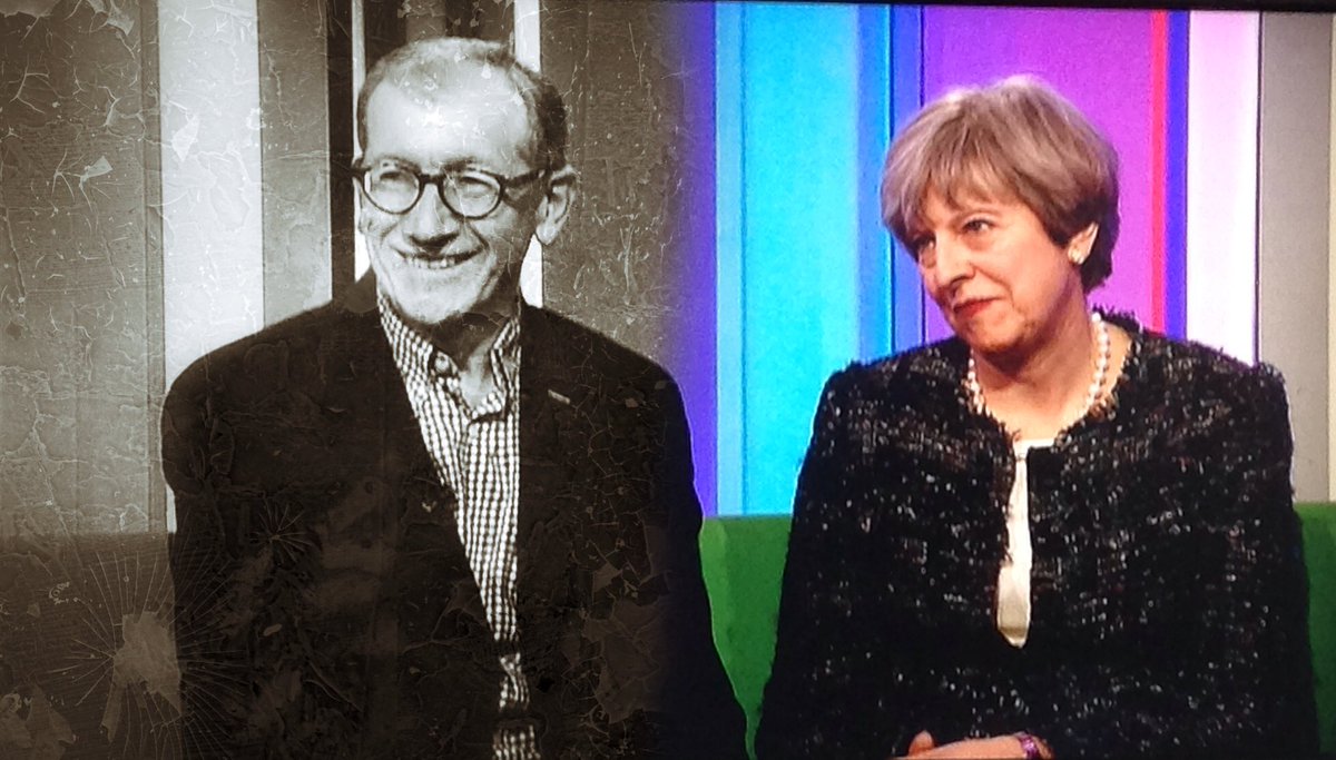 AntBrewin's tweet photo. Harold Lloyd and Theresa May on The One Show?! WTF https://t.co/hy0kQSost1