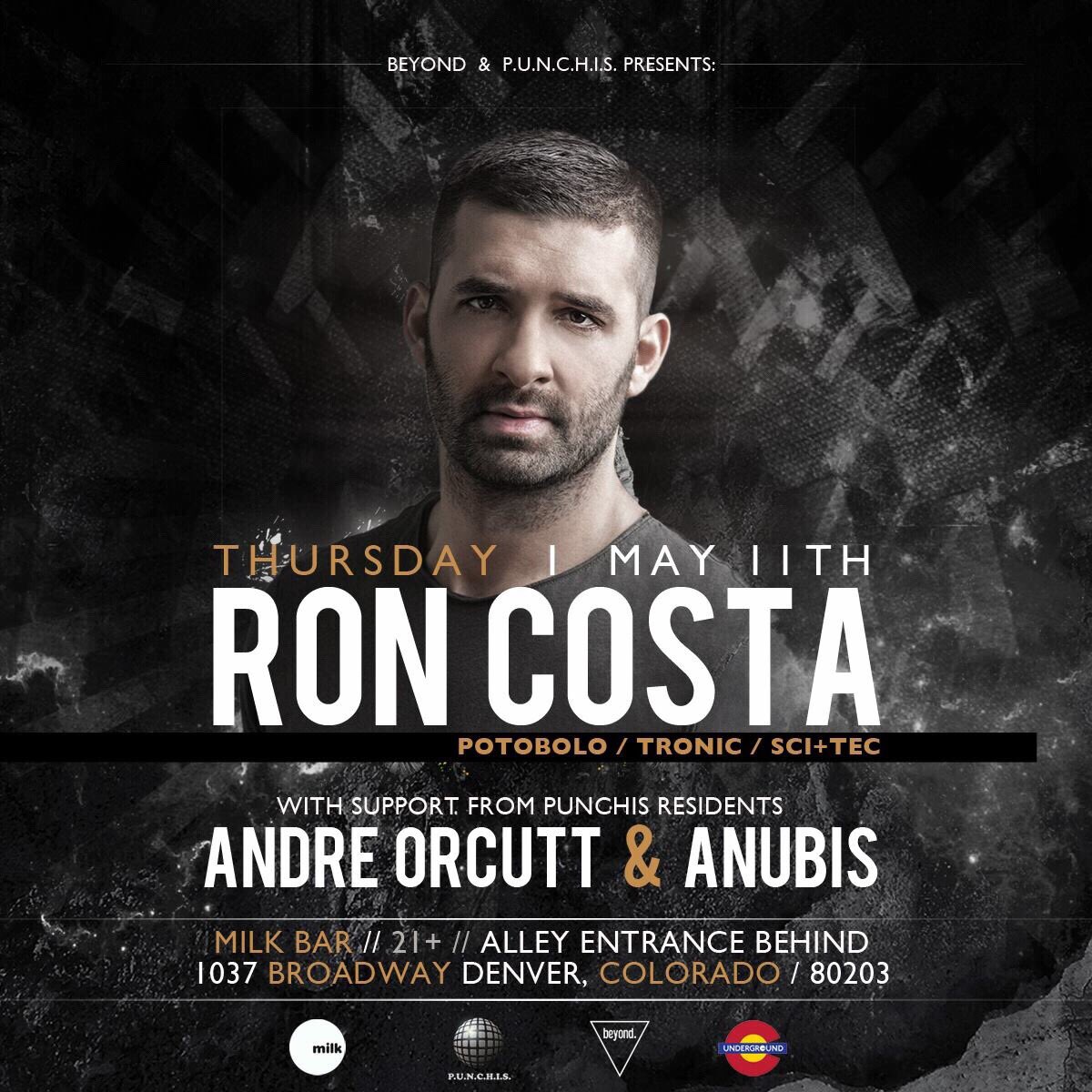 Punchis_Denver's tweet photo. 2 more day till Ron Costa is in the house get your tickets today! https://t.co/e2H7IxmNgV #punchisdenver #deeptechcrew #ron Costa #milkbar https://t.co/HoFsguaSqn
