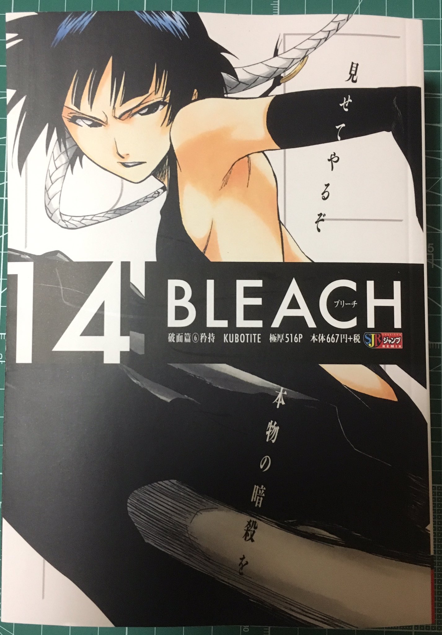 みたらし Bleachリミックス14巻 表紙は18巻の砕蜂 内容は一護とウルキオラの対峙まで 各死神の矜持が垣間見得る戦いが繰り広げられるわけだけども サブタイトルに 矜持 を付けるからには表紙は修兵でも良かったんじゃないかとは思う でもこのセリフの