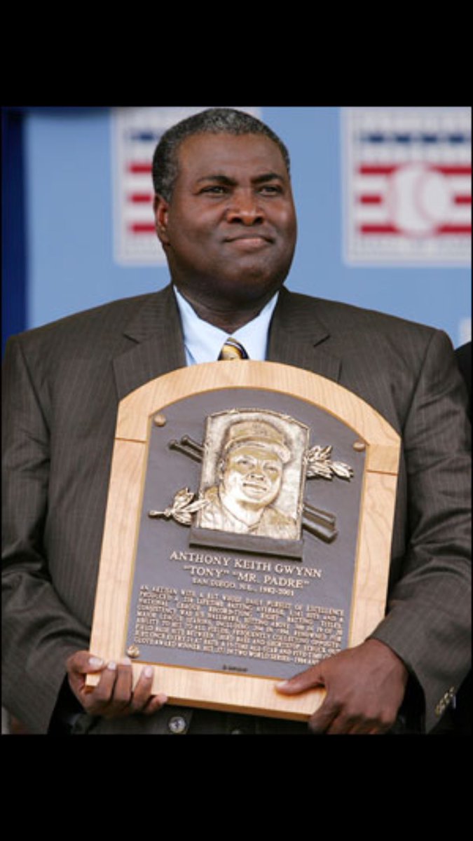 m_stewart_paine's tweet photo. Happy 57th Birthday to the late Great Tony Gwynn. RIP Tony, we miss you terribly much. #HOF2007-8 National League Batting Titles. Aztec4Life https://t.co/p91lw6xayk