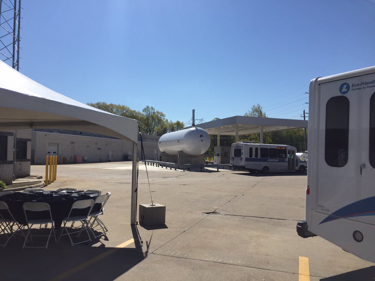 Lake Tran Ribbon Cutting of their propane powered dial-a-ride shuttles and the propane fueling station. Thanks Turtle-gating team and TESCO.