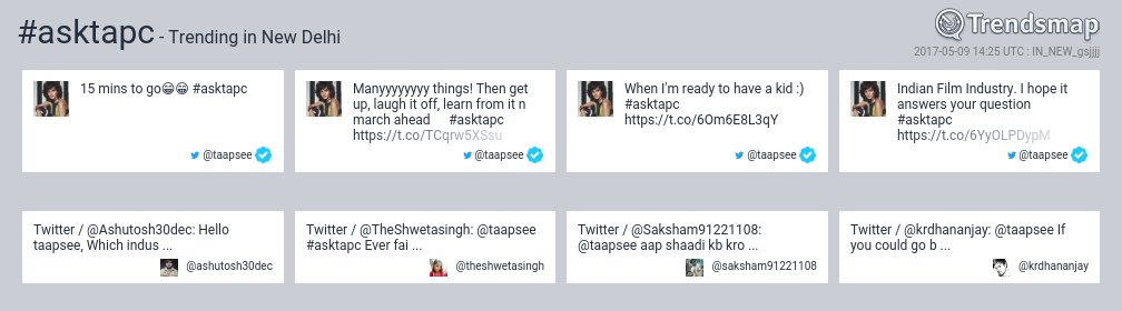 TrendsNewDelhi's tweet photo. #asktapc is now trending in #NewDelhi
https://t.co/htXpV4ZH2i https://t.co/oDTJngumeO