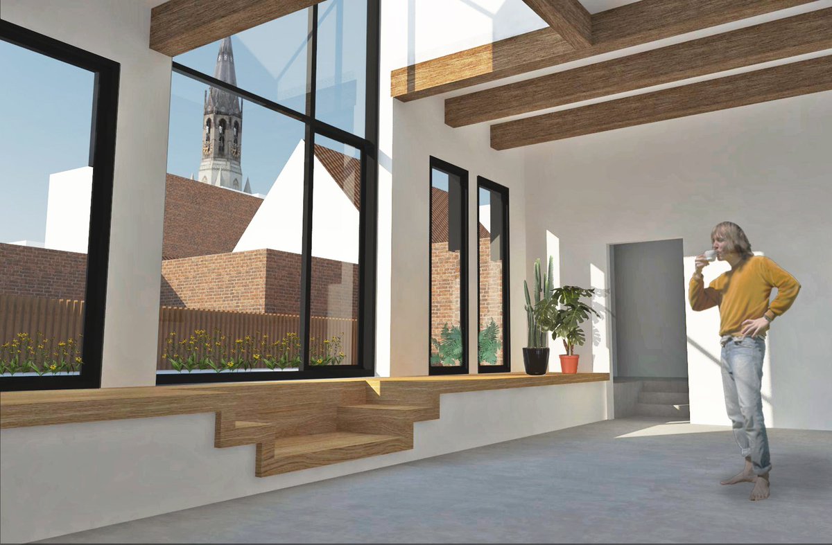 Het voorlopige ontwerp van een pand in de historische binnenstad van <a href="/GemeenteDelft/">Gemeente Delft</a>. #transformatie #renovatie #woning