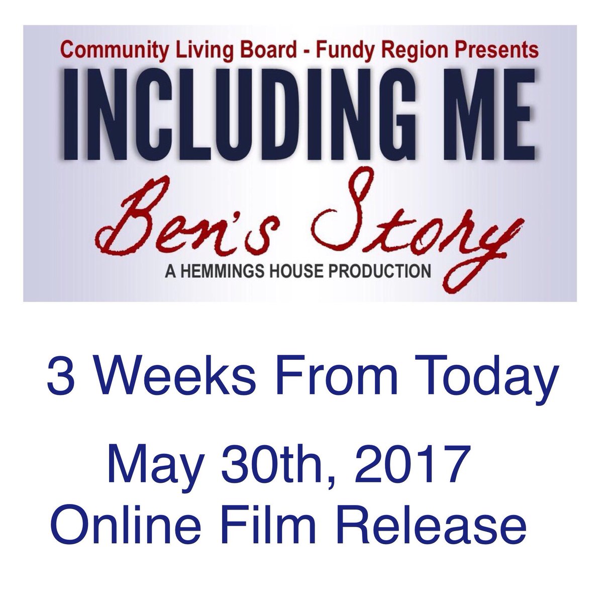 IncludingMe's tweet photo. It's quickly approaching - Including Me will be released online soon! 
#inclusion #includingme #benstory #disabilityawareness #disability https://t.co/fDqB53qYi8