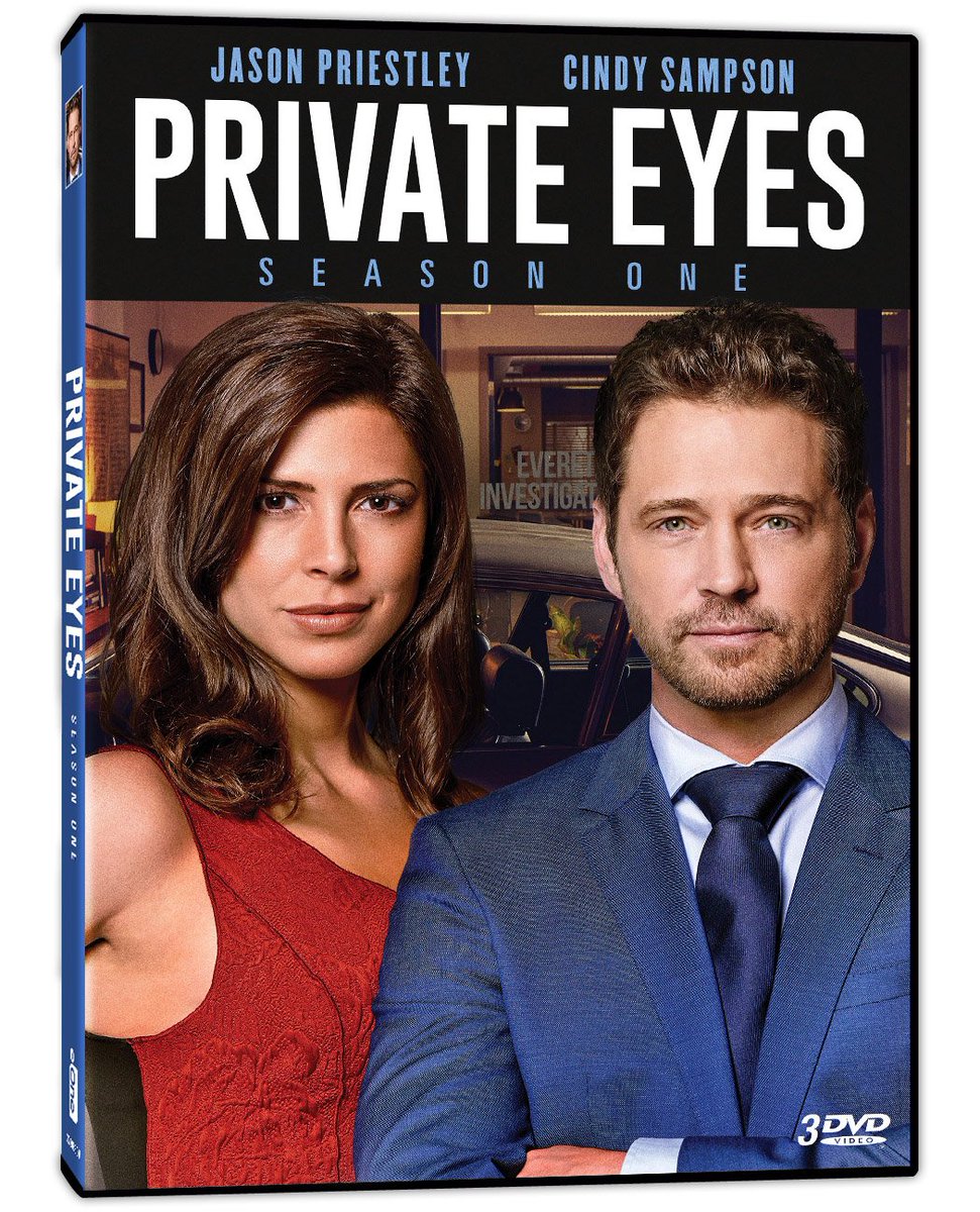 The wait is Over CA!  The 1st season of #PrivateEyes starring <a href="/Jason_Priestley/">Jason Priestley</a> &amp; <a href="/CindyMSampson/">Cindy Sampson</a> is out on DVD! amzn.to/2p4QZv0