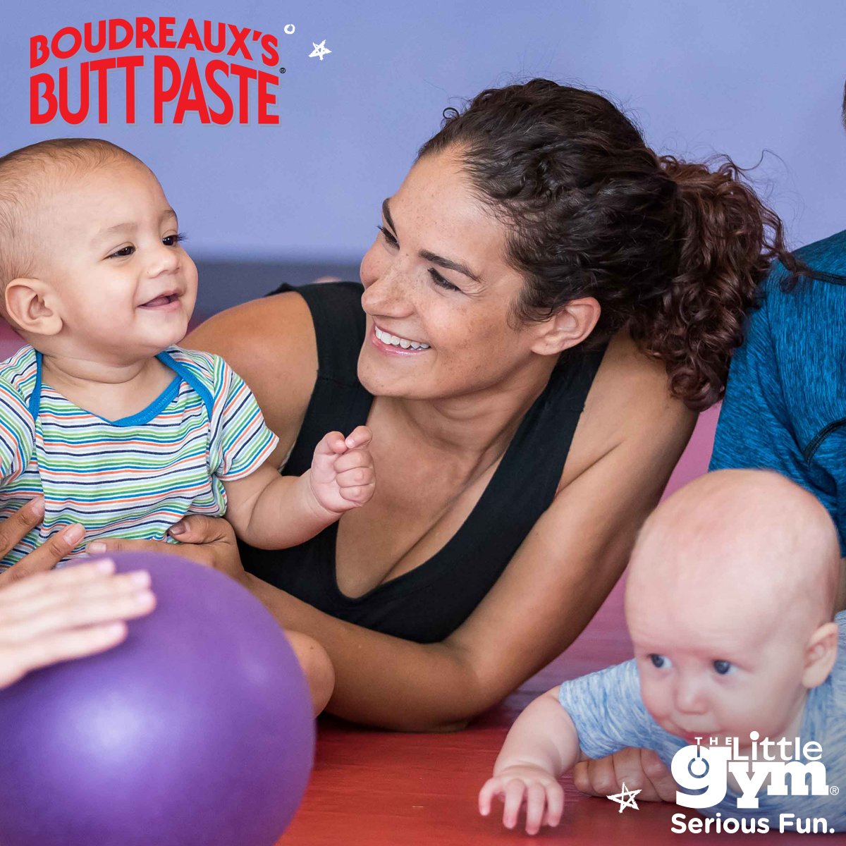 TheLittleGym's tweet image. Happy Baby=Happy Mama! Pick up a sample of Boudreaux’s at your local #TheLittleGym &amp;amp; help us spread the Butt Paste love! #ButtPaste