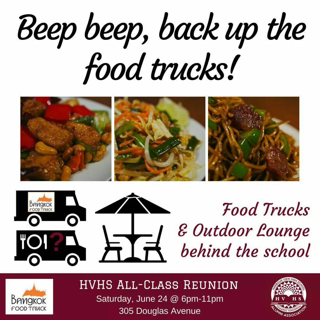 HVHS Alumni (@hvhs_alumni) on Twitter photo Guess what? <a href="/BKKfoodtruck/">Bangkok Food Truck</a> will be providing food at the Reunion! Enjoy the harbour views w/ an outdoor lounge behind the school! #HVHS20th Guess what? <a href="/BKKfoodtruck/">Bangkok Food Truck</a> will be providing food at the Reunion! Enjoy the harbour views w/ an outdoor lounge behind the school! #HVHS20th