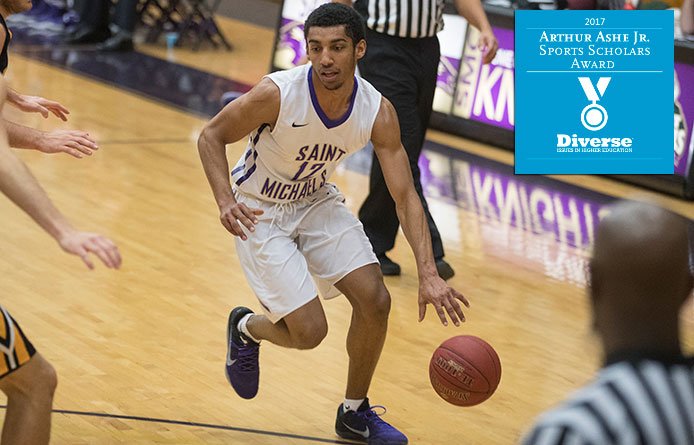 smcathletics's tweet photo. .@SMC_MBB's Holmes named Arthur Ashe Jr. Sports Scholar https://t.co/BmKNlVyyQN #smcpks #DiverseArthurAshe #smcvt #ne10embrace https://t.co/owjlv3MK40