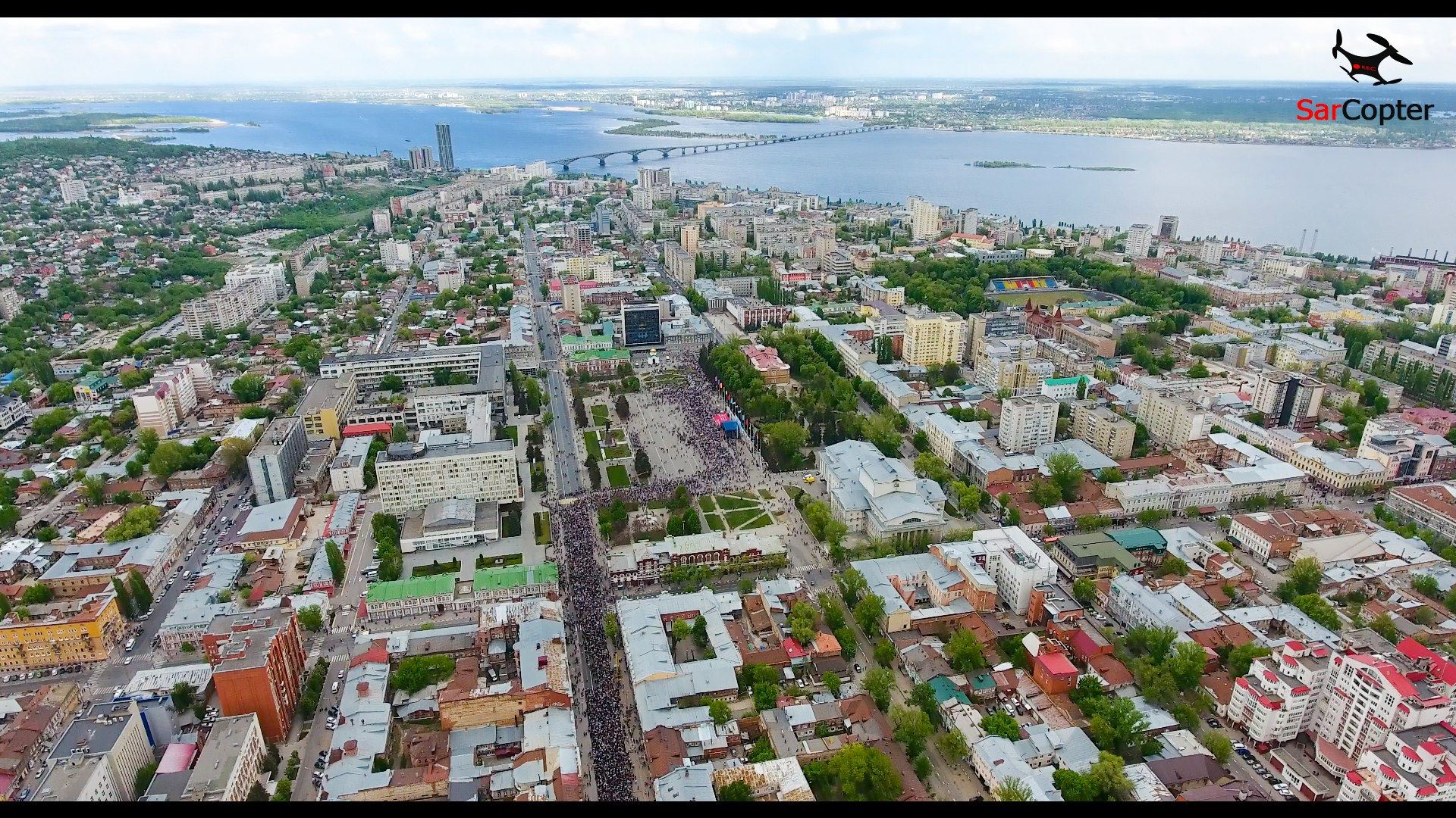 Саратов Волга с высоты птичьего полета