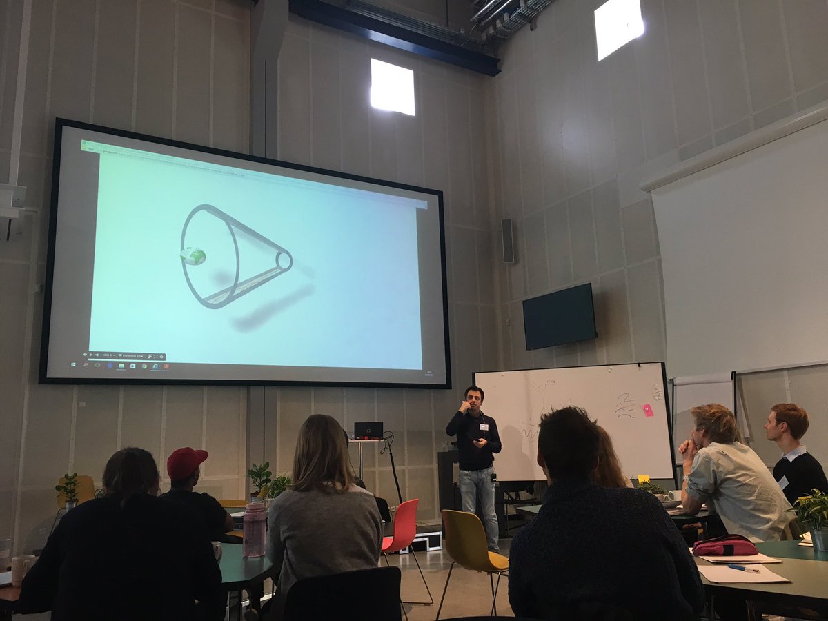 CKICNordic's tweet photo. Listening to @eccemarco talking about the funnel of earthly 'room for action' brought on by our reckless climate behaviour at #ClimateSpark! https://t.co/2N4fdovmWO