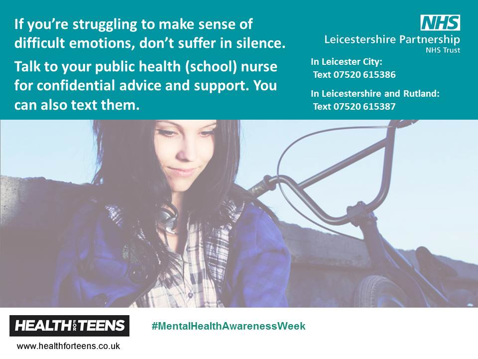 Lead school nurse, Alex Yeomanson, will be on <a href="/bbcemt/">BBC East Midlands</a> at 6.30pm and 10pm talking about #selfharm &amp; signposting sources of support. #mhaw17