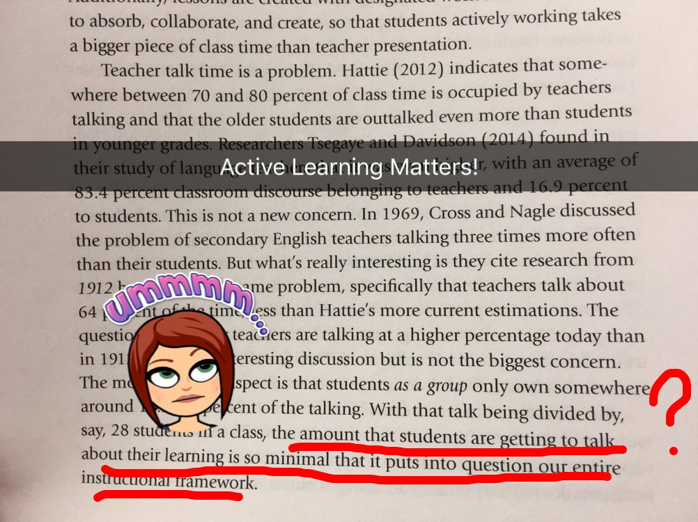 KirstenKasten's tweet photo. Active learning matters. Teach in the fast lane! #tlap #WLCedchat #BookSnaps @ASCD https://t.co/Ksp3ClrtAo