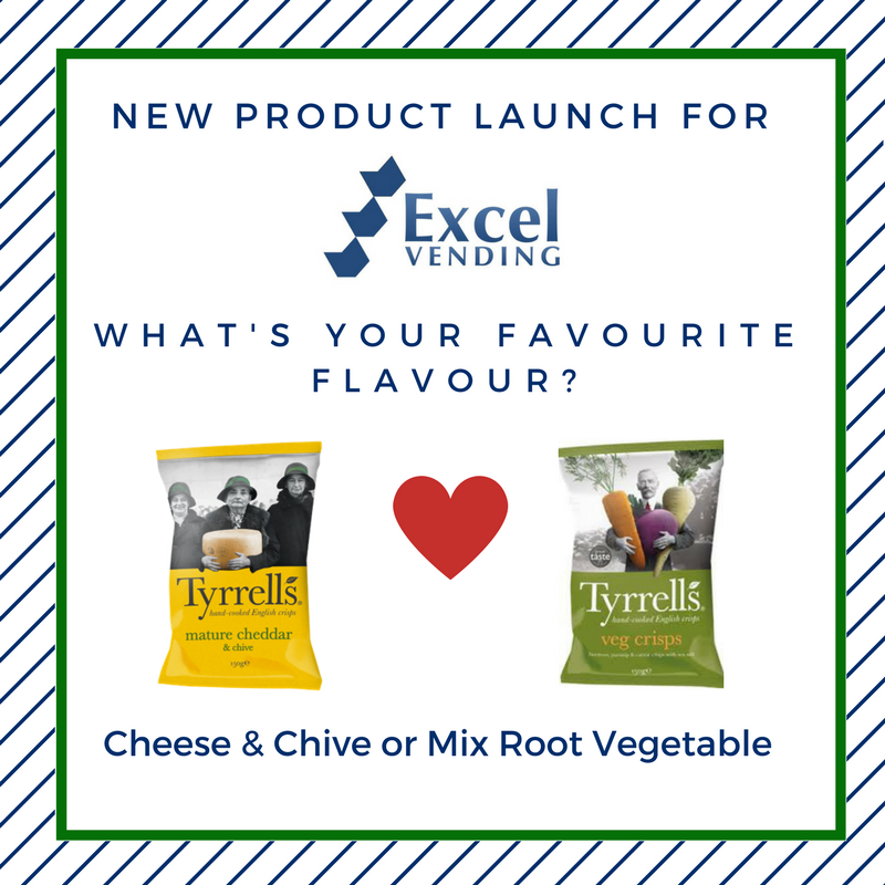 ExcelVendingLtd's tweet photo. ⭐️#COMPETITION⭐️We're 👀 for UR feedback Comment &amp; let us know ur fav flav of Tyrrells Crisps:  4 UR chance to #WIN a box 😀 T&amp;C's apply https://t.co/qFrFMHEw5w