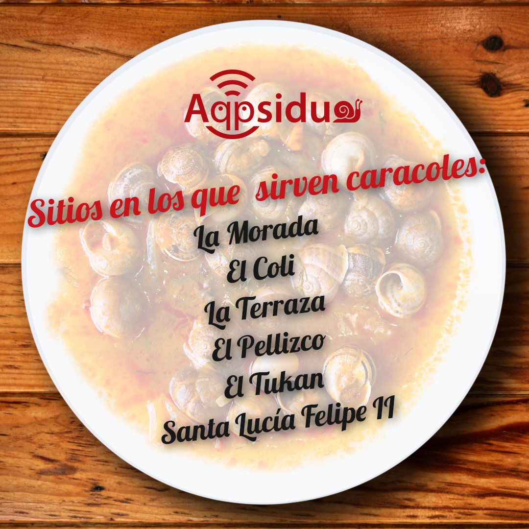 appsiduo's tweet photo. Os informamos de todos los sitios #Appsiduo en los que podéis comer #caracoles en #Sevilla 🤗🤗 ¡No es poca cosa! https://t.co/WXknOwpZaN