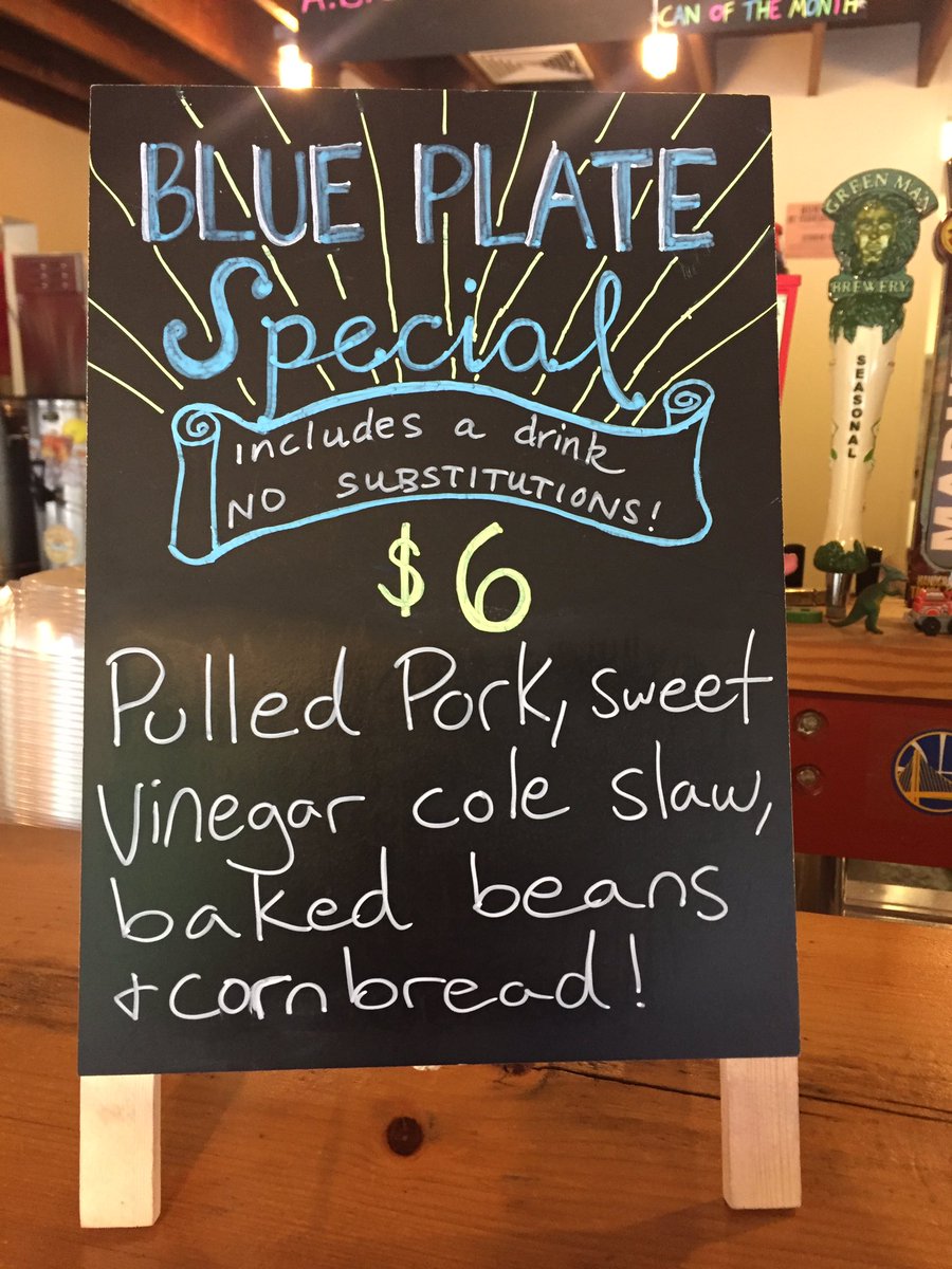 12BonesRibs's tweet photo. Today's Blue Plate Special at our South location! DINE IN ONLY #12bones #12bonesribs #12bonessmokehouse #12bonesbbq #asheville #nc #bbq https://t.co/4VPGEDahHY