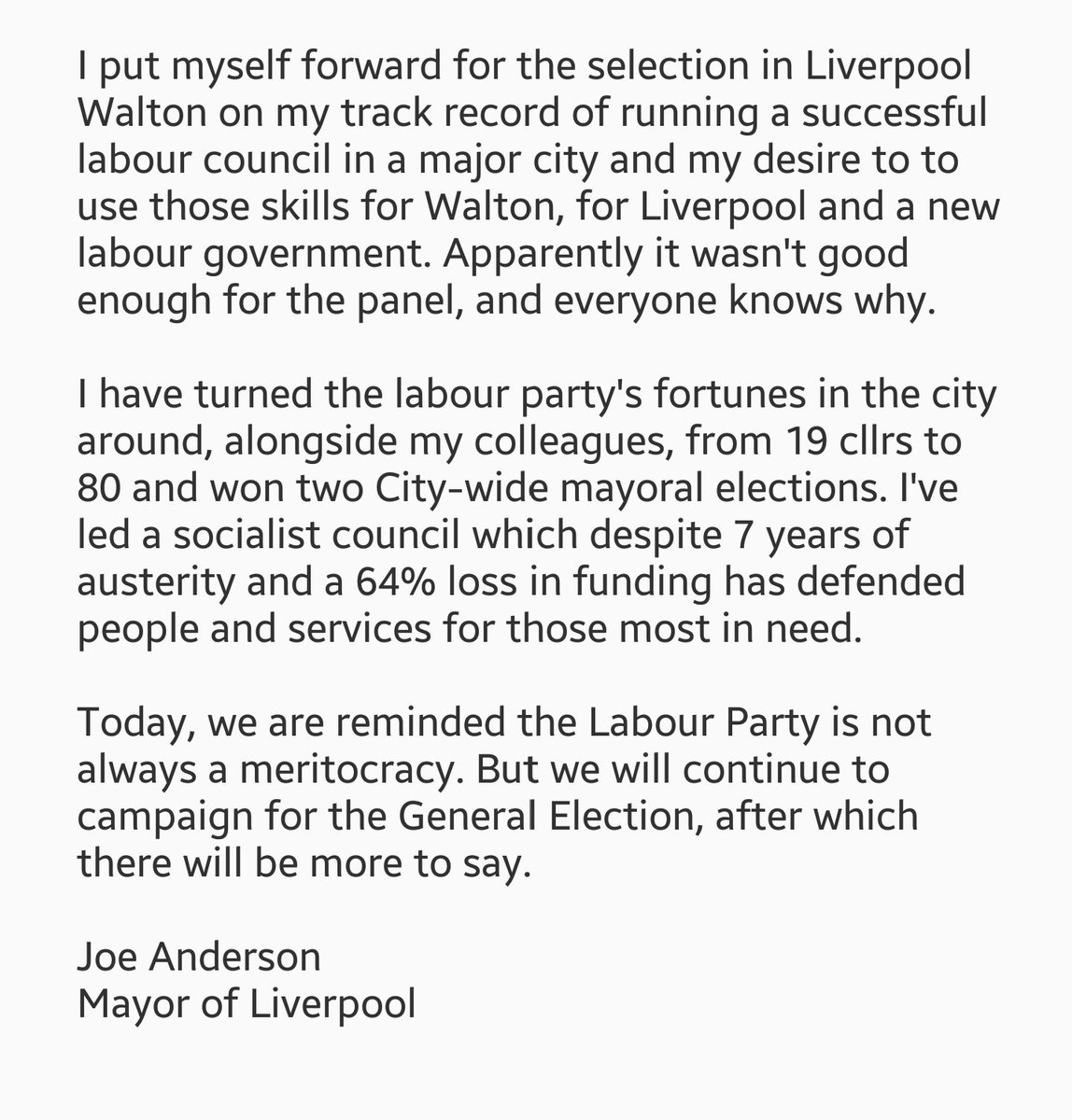joeando58's tweet image. My statement following the NEC decision