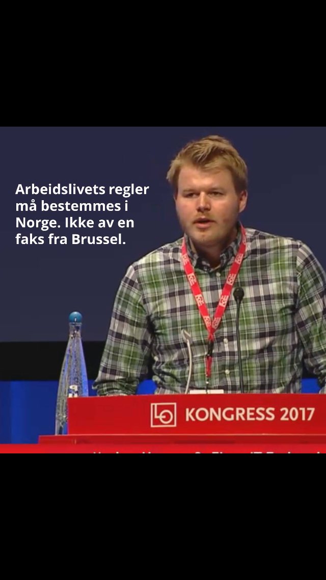 MarkusHeis's tweet photo. EØS debatten i gang. Tilhengere bruker argumentene som NHO brukte under i 72' og 94'. Vi vil miste 1000vis av arb.plasser! #LOkongress #lo https://t.co/AAcL8yExNd