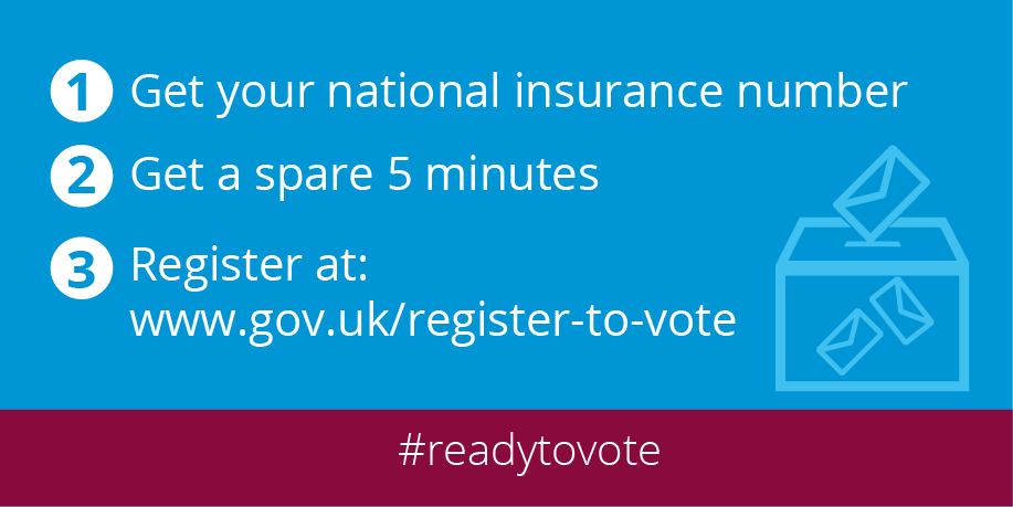 AoC_info's tweet photo. You have until 22 May to register to vote for the General Election. Register today https://t.co/o7akYQJ51r #ReadyToVote https://t.co/oZcS8RSQk5