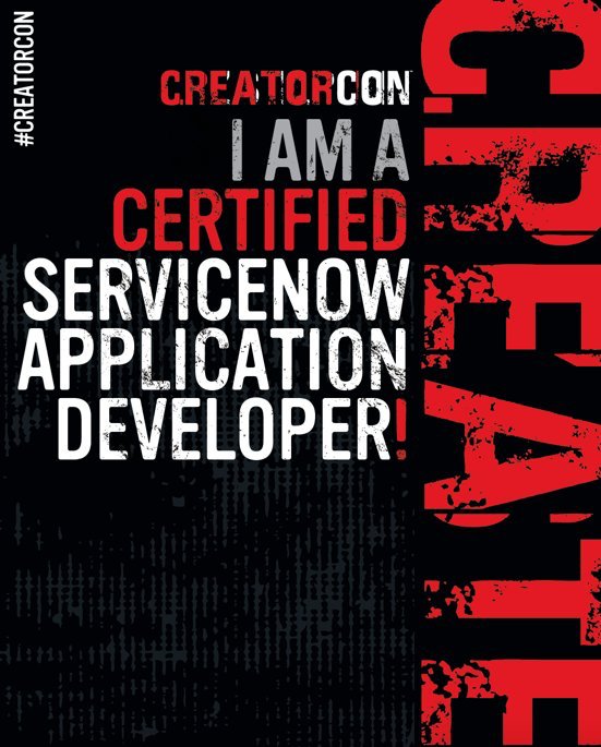 KjelstrupHoop's tweet photo. Now a certified ServiceNow application developer. #Know17 #creatorcon #servicenow https://t.co/cdAlnjKAus