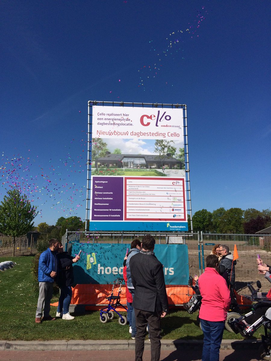 Cellozorg's tweet photo. Bouw feestelijk gestart van nieuwe locatie #dagbesteding #Hopveld aan Tempelierweg #Haaren https://t.co/qeS4Afb3k2