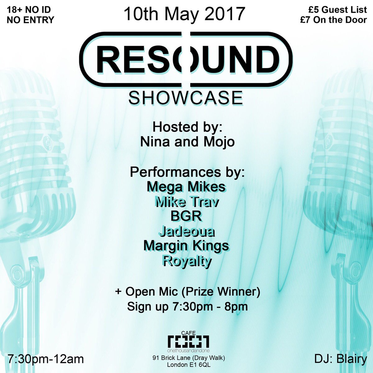 Selz_UK's tweet photo. TOMORROW 👀
Resound Show Case 🎤
7:30pm til 12am 🕗

@Marginkings 👑
@MEGAMIKES_ 👌
@ResoundShowcase 💃 https://t.co/rMdIWjKDGx